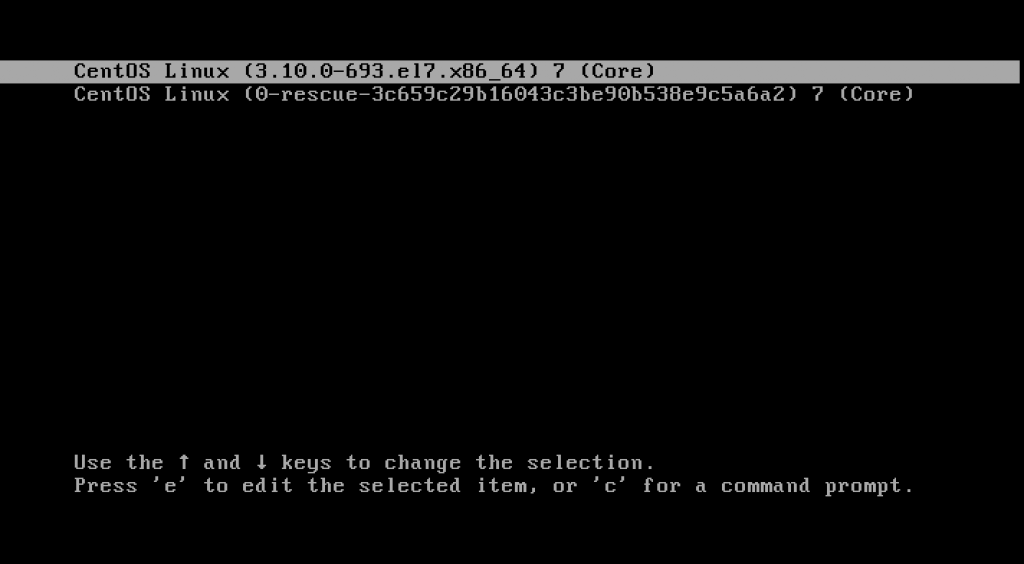 centos boot menu