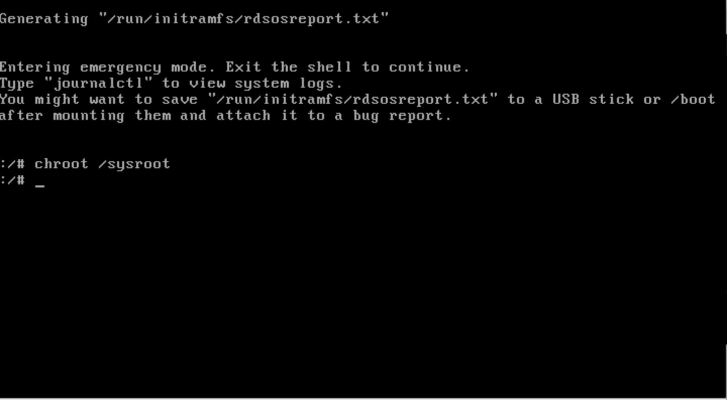 Linux chroot. Emergency Mode Linux. Initramfs как перезагрузить. Exit the Shell to continue. Report txt